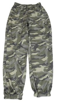 Khaki-šedé army cuff kalhoty Shein