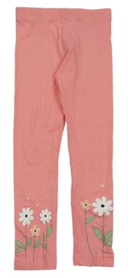 Růžové legíny s kytičkami 