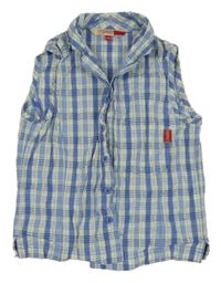 Modro-bílo-zelená kostkovaná halenka ESPRIT