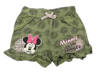 Khaki teplákové kraťasy s Minnií Disney