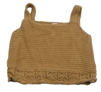 Béžový pletený crop top zn. Tu