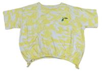 Bílo-žluté batikované crop tričko s citronem Primark