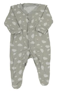 Šedý overal s mráčky 