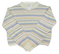 Barevný pruhovaný crop svetr H&M