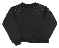 Tmavošedá crop mikina s kamínky F&F