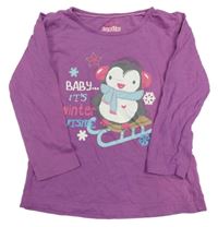 Lila triko s tučňákem Lupilu