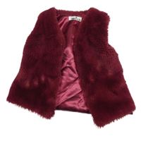 Červená kožešinová podšitá vesta Lilax