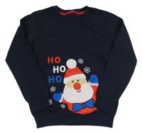 Tmavomodrá vánoční mikina se Santou 