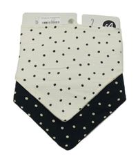 Nové - 2x - Černý + bílý slinták s puntíky George 