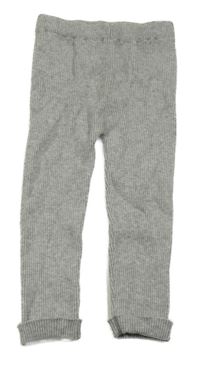 Šedé žebrované pletené legíny Primark