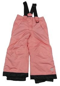 Růžovo-černé šusťákové oteplovačky s odepínacími kšandami Lupilu 