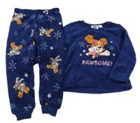 Tmavomodré chlupaté pyžamo se Skye 