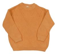 Oranžový ažurový svetr Topolino 