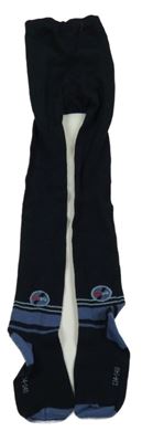 Černo-modré punčocháče s proužky