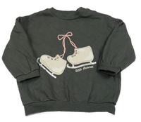 Tmavošedá oversize mikina s bruslemi H&M