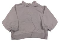 Světlefialová oversize mikina s volánky a nápisem George 