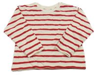 Smetanovo-červená pruhovaná mikina Zara 