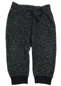 Černo-šedé melírované tepláky 
