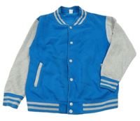 Azurovo-šedá propínací baseballová mikina Awdis