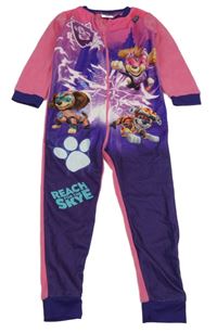 Růžovo-filaový fleecový overal s Paw Patrol Nickelodeon