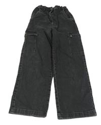 Tmavošedé cargo wide leg rifle Beatwear