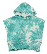 Tyrkysovo-bílá vzorovaná tepláková vesta s kapucí H&M