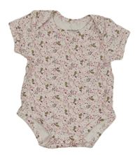 Bílé kytičkované body s králíčky Vetbaudet 