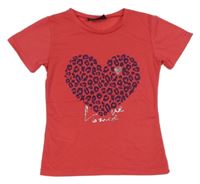 Jahodové tričko se srdíčkem Tessentials 