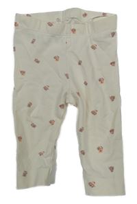 Smetanové kytičkované legíny H&M