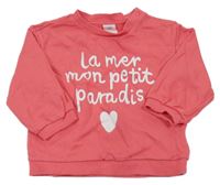 Korálová oversize mikina s nápisem H&M