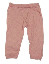 Růžové melírované pletené tepláky Matalan