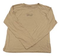 Světlehnědé triko s nápisy RESERVED