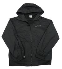 Černý šusťákový funkční jarní bomber s logem a kapucí CARBRINI