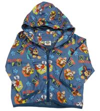 Tmavomodrošedá šusťáková jarní bunda s PAW PATROL a kapucí nickelodeon