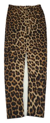 Béžovo-hnědo-černé vzorované legíny 