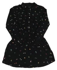 Černé košilové šaty s obrázky RESERVED