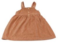 Skořicové žebrované sametové šaty s knoflíky Topomini