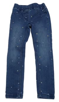 Modré riflové džegíny s hvězdičkami POCOPIANO