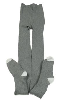 Šedo-bílé teplé punčocháče Lily & Dan