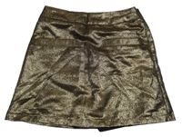 Černo-zlatá sukně se všitými kraťasy DESTINATION