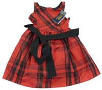 Nové - červeno-černé kostkovano/kárované šusťákové šaty s páskem RALPH LAUREN