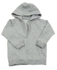 Šedá melírovaná propínací mikina s kapucí Matalan