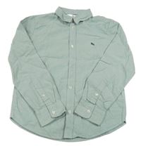 Světleolivovošedá melírovaná košile s výšivkou H&M