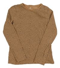 Světlehnědé triko se srdíčky H&M