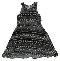 Černo-bílé vzorované šaty C&A