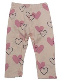 Světlerůžové teplákové legíny se srdíčky Matalan