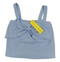 Nové - světlemodrý květovaný top s mašlí SHEIN