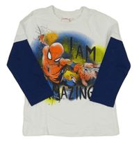 Bílo-tmavomodré triko se Spider-manem MARVEL