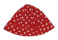 Červeno-bílý puntíkatý plátěný klobouk s mašlí H&M
