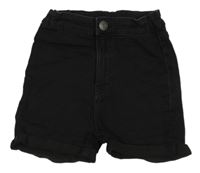 Černé teplákové riflové kraťasy C&A